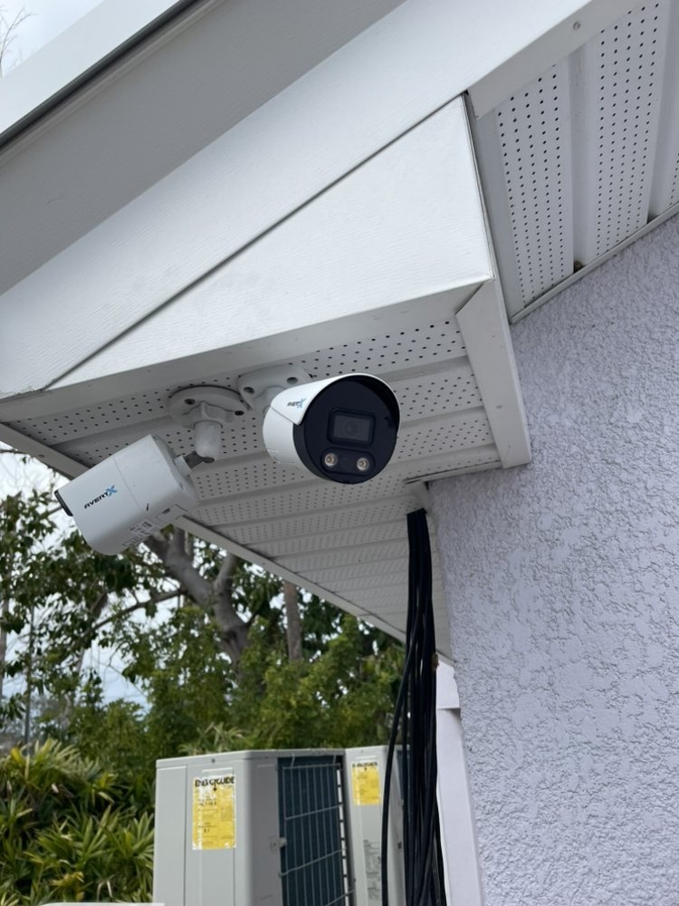 Security cameras installed on exterior soffit — Quality Handyman Services Tampa
